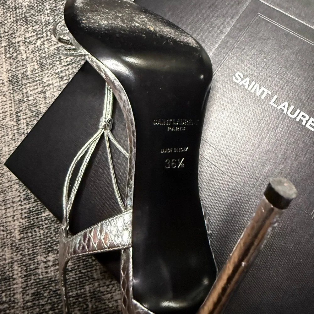 Saint Laurent Robin 105 Lace Sandal - Picture 8 of 9